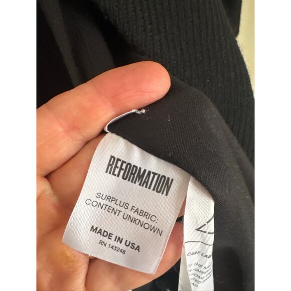 Reformation Raven Overcoat with Faux Fur Collar - Black, Size M - Picture 6 of 8